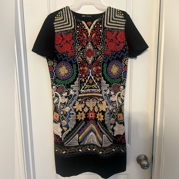 ZARA Geometric Print Shirt Dress | s - Picture 2 of 6